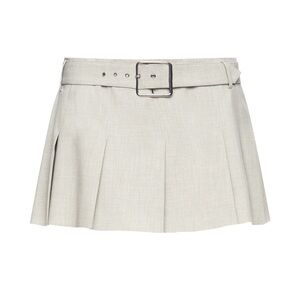 NWT Seroya Kimi Grey Belt Mini Pleated Skirt